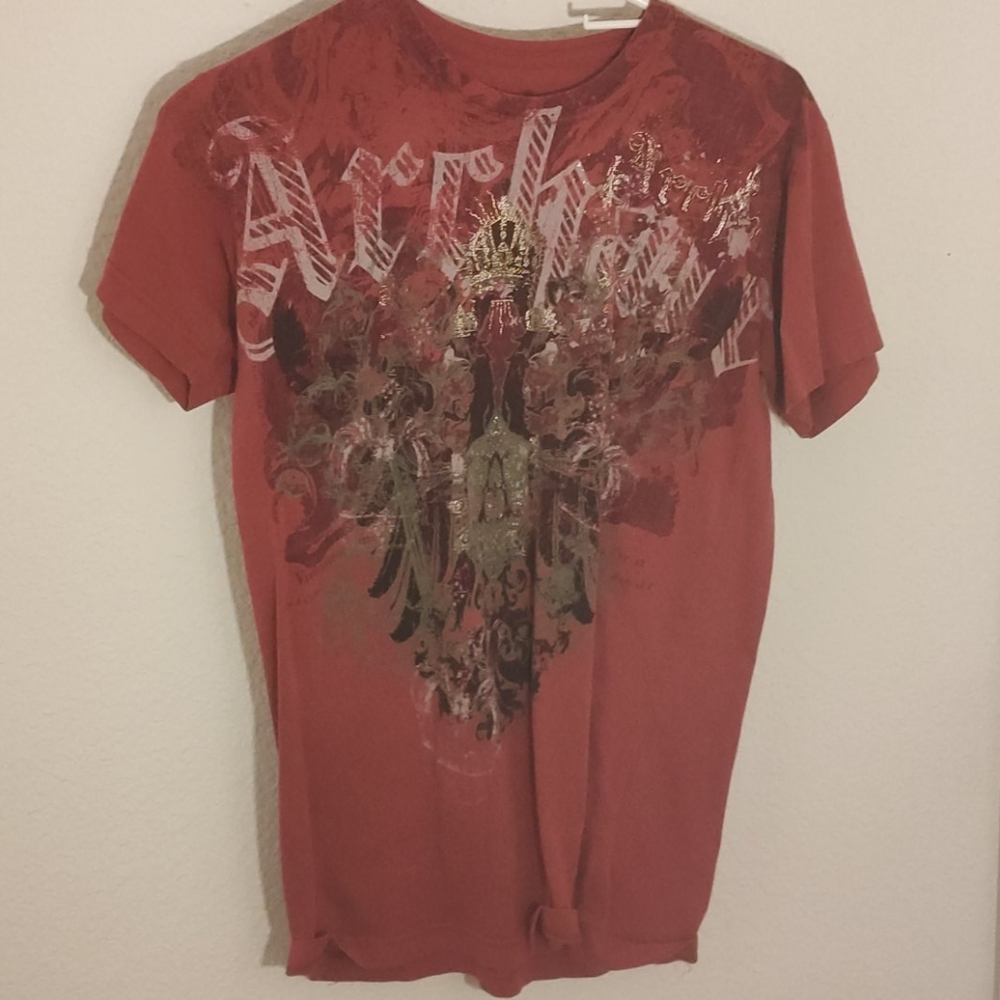 Archaic Short Sleeve T Shirt With Gold Foil